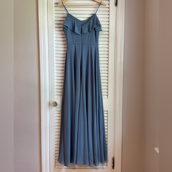 Formal Ruffle Chiffon Gown, Size 0 - Picture 3 of 5